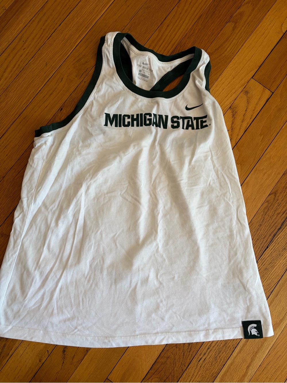 Nike Sz L. Michigan State University Dri-Fit 57% Cotton Soft Tank Top Spartans